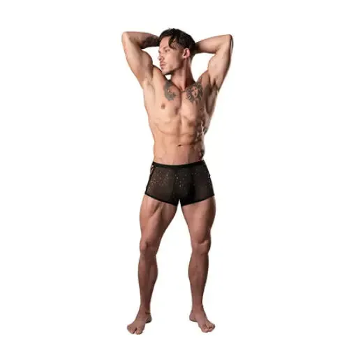 Male Sex Toys comme Male Power Show Stopper Mini Short Silver Mesh Dot L Male Sex Toys comme Male Power Show Stopper Mini Short Silver Mesh Dot L