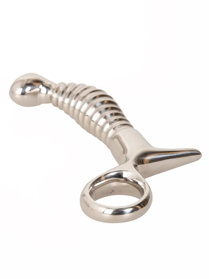 Male Sex Toys HonourSkintwocom Ribbed Stainless Steel Prostate Massager