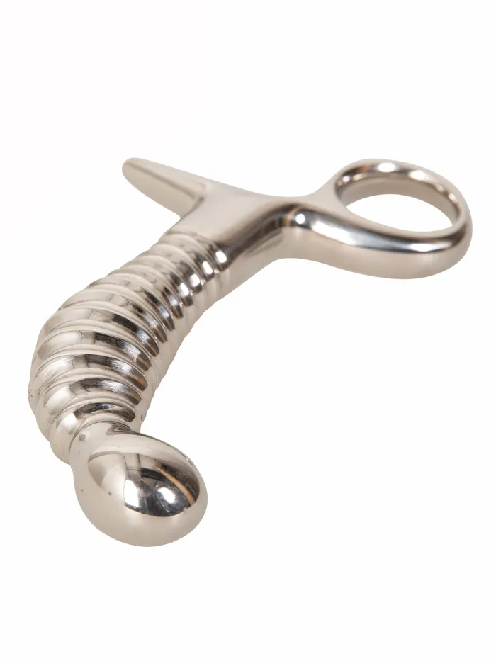 Male Sex Toys HonourSkintwocom Ribbed Stainless Steel Prostate Massager