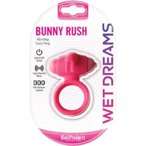 Male Sex Toys Hott Products Unlimited Wet Dreams Bunny Rush Cock Ring Pink