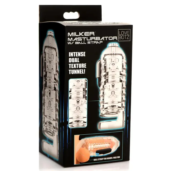 Male Sex Toys LoveBotz Milker Masturbator With Ball Strap