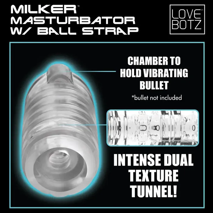 Male Sex Toys LoveBotz Milker Masturbator With Ball Strap
