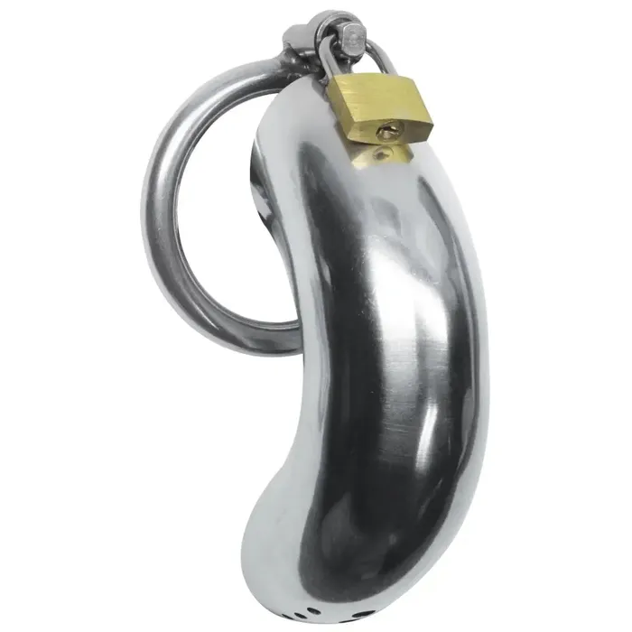 Male Sex Toys Master Series Forged Captor Locking Stainless Steel Chasity Cage