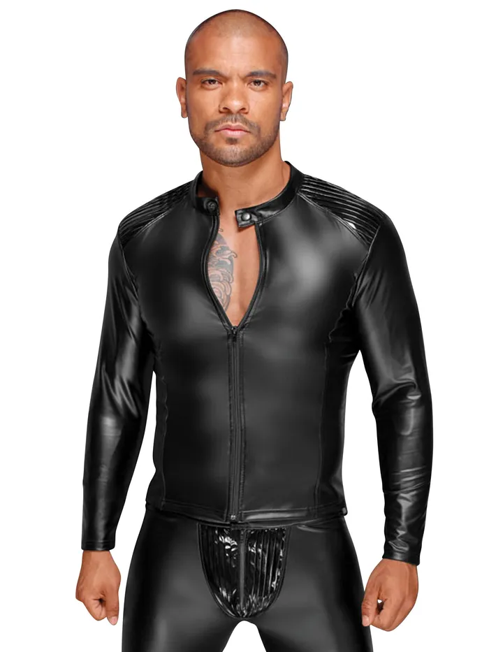 Male Sex Toys Powerwetlook and PVC Mens Jacket HonourSkintwocom