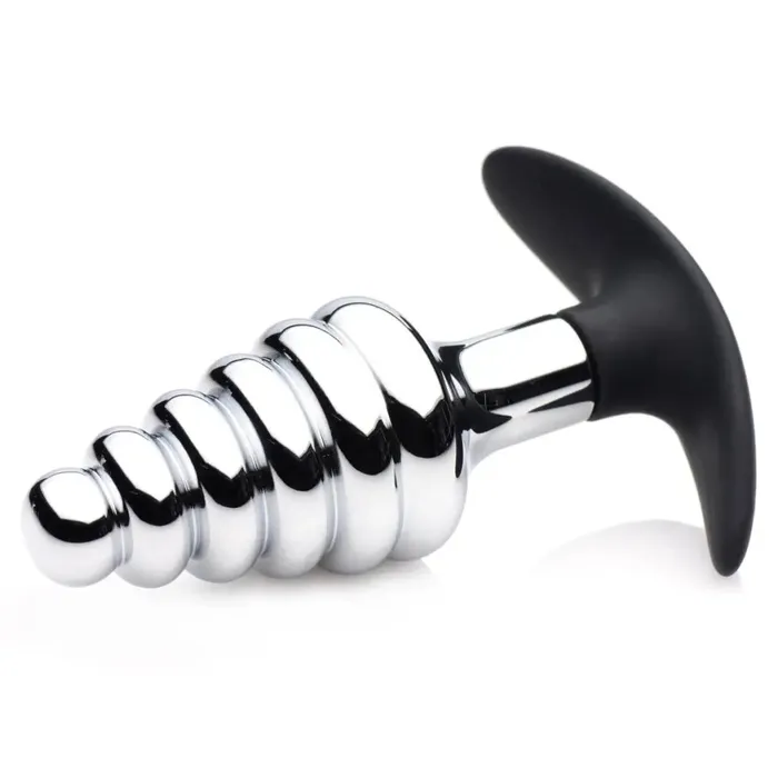 Master Series Male Sex Toys Dark Hive Metal And Silicone Ribbed Anal Plug
