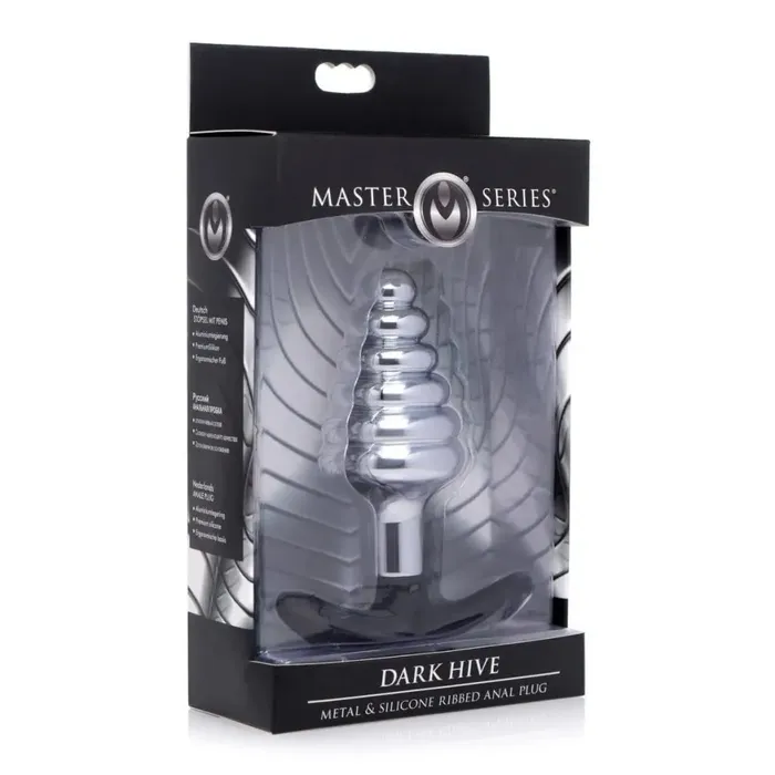 Master Series Male Sex Toys Dark Hive Metal And Silicone Ribbed Anal Plug Master Series Male Sex Toys Dark Hive Metal And Silicone Ribbed Anal Plug