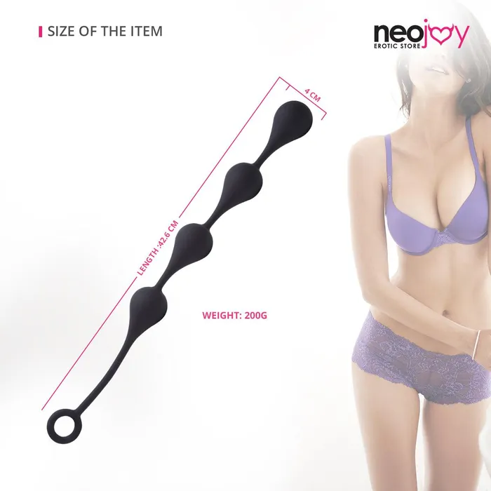 Neojoy Anal Neojoy Anal Balls Large Silicone Anal Beads 200g Black