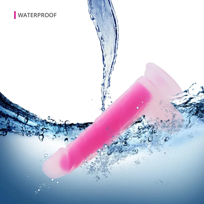 Neojoy Dildos Neojoy Luminous Dildo Pure Silicone transparent suction cup Pink 83 inch 22cm