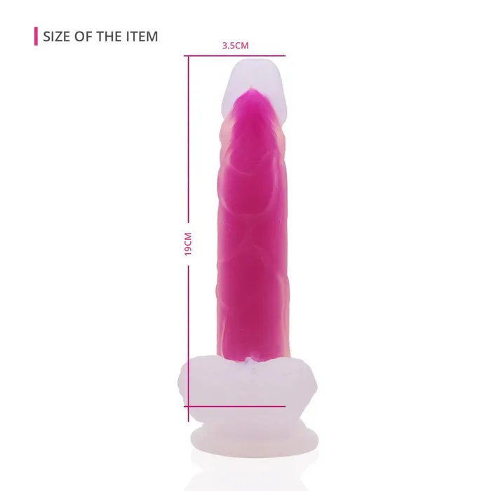 Neojoy Dildos Neojoy Luminous Dildo Pure Silicone transparent suction cup Pink 83 inch 22cm