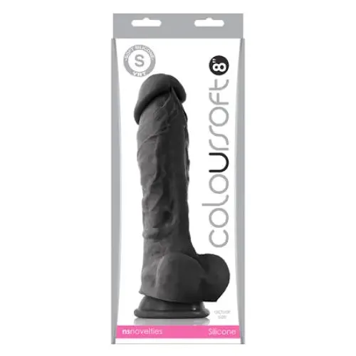New Sensations Novelties Inc Dildos ColourSoft 8 in Soft Dildo Black