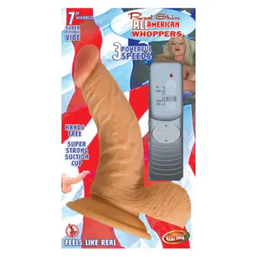 Novelties By Nasswalk Female Sex Toys All American Whoppers 7in Vibrating Dong With Balls Novelties By Nasswalk Female Sex Toys All American Whoppers 7in Vibrating Dong With Balls