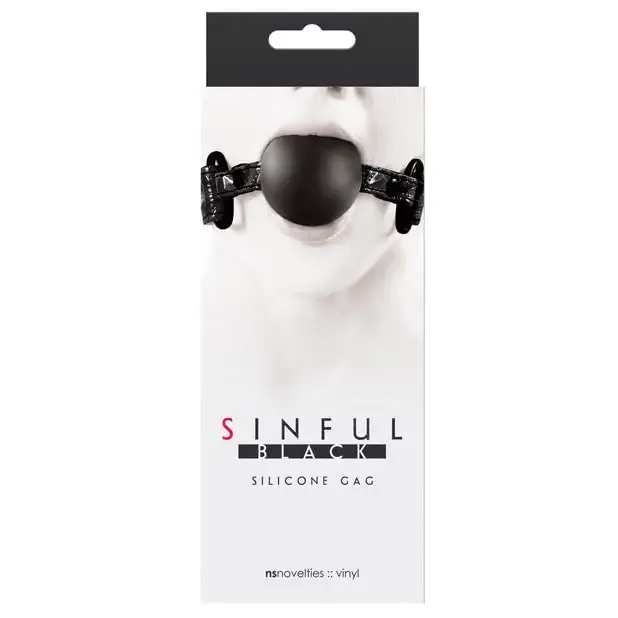 NS Novelties Sinful Soft Silicone Gag Black Anal NS Novelties Sinful Soft Silicone Gag Black Anal