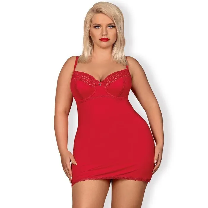 Obsessive Obsessive Sexy Lingerie Jolierose Chemise Xxl Red Vibrators