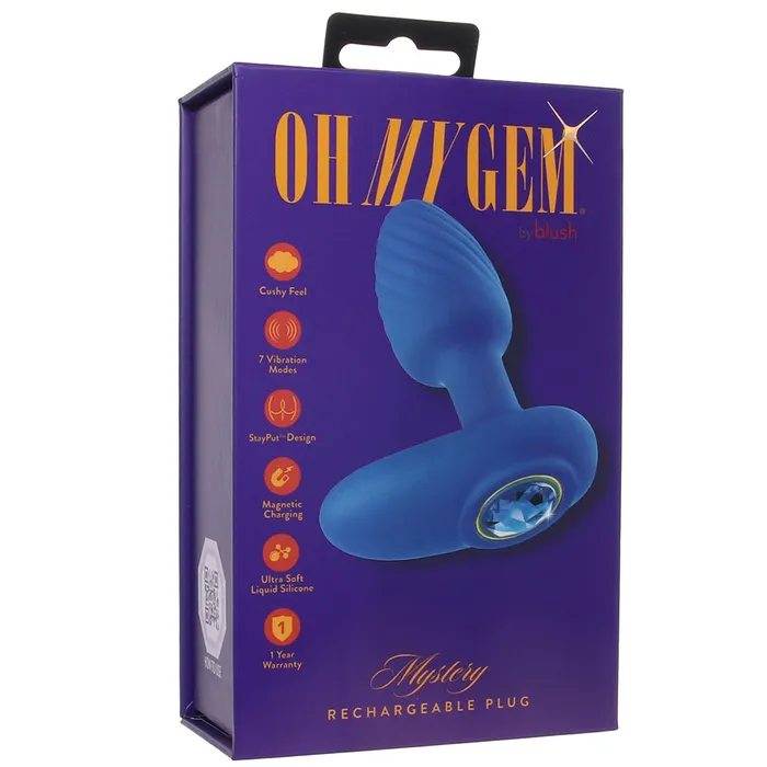 Oh My Gem Mystery Vibrating Plug in Sapphire Blush Female Sex Toys