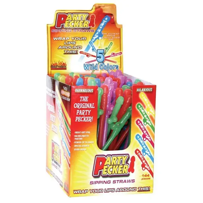 Party Pecker Sipping Straws144pc Display HOTT Products Vibrators
