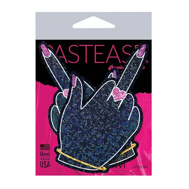 Pastease Pastease Glitter Fuck You Middle Finger Pasties Female Sex Toys