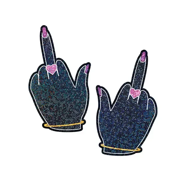 Pastease Pastease Glitter Fuck You Middle Finger Pasties Female Sex Toys Pastease Pastease Glitter Fuck You Middle Finger Pasties Female Sex Toys