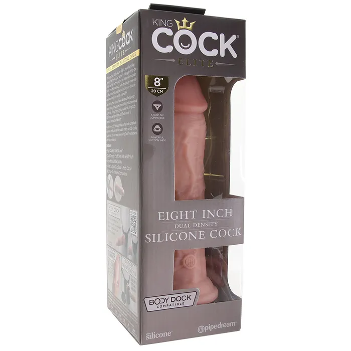 Pipedream Dildos King Cock Elite Dual Density 8 Inch Silicone Cock in Light Pipedream Dildos King Cock Elite Dual Density 8 Inch Silicone Cock in Light
