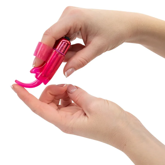 PL Pure Love Vibrating Tongue Shaped Finger Sleeve Bullet Pink Vibrators