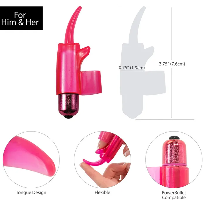 PL Pure Love Vibrating Tongue Shaped Finger Sleeve Bullet Pink Vibrators