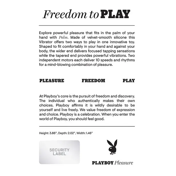 Playboy Pleasure Palm Vibrator Solo Evolved Novelties INC Female Sex Toys Playboy Pleasure Palm Vibrator Solo Evolved Novelties INC Female Sex Toys
