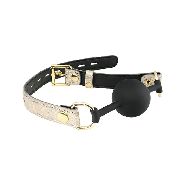 Restraints Spartacus Spartacus Silicone Gag Wleather Lining Snakeskin Micro Fiber
