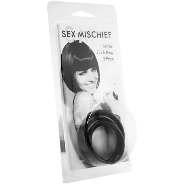 Sex Mischief Male Sex Toys Sex Mischief Nitrile Cockring 3 Pack