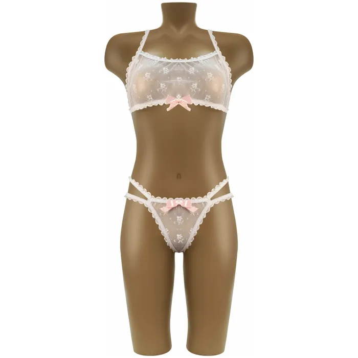 Sexy Bra and Panty 2 PC Set White OS Other Brands Female Sex Toys