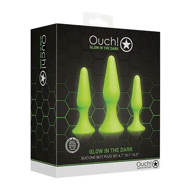 Shots Ouch Butt Plug Set Glow In The Dark Shots America Anal