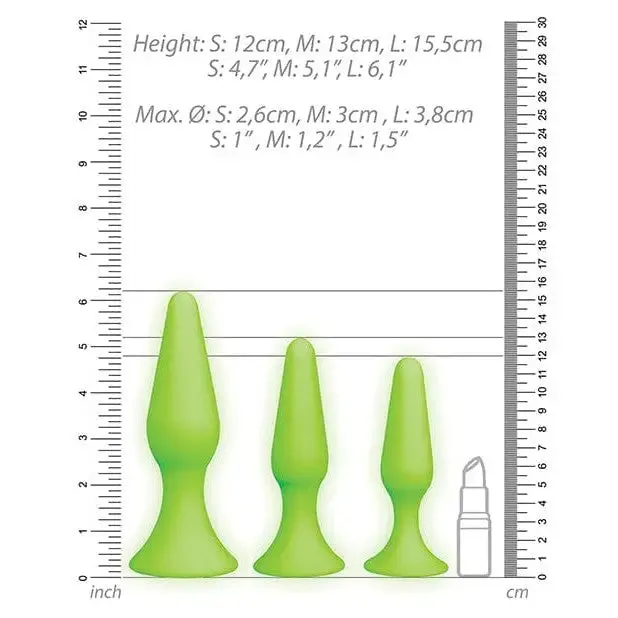 Shots Ouch Butt Plug Set Glow In The Dark Shots America Anal