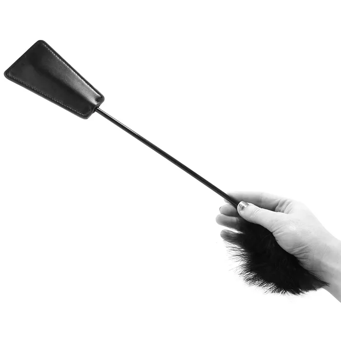 Shots Toys Anal Ouch Feather Crop in Black