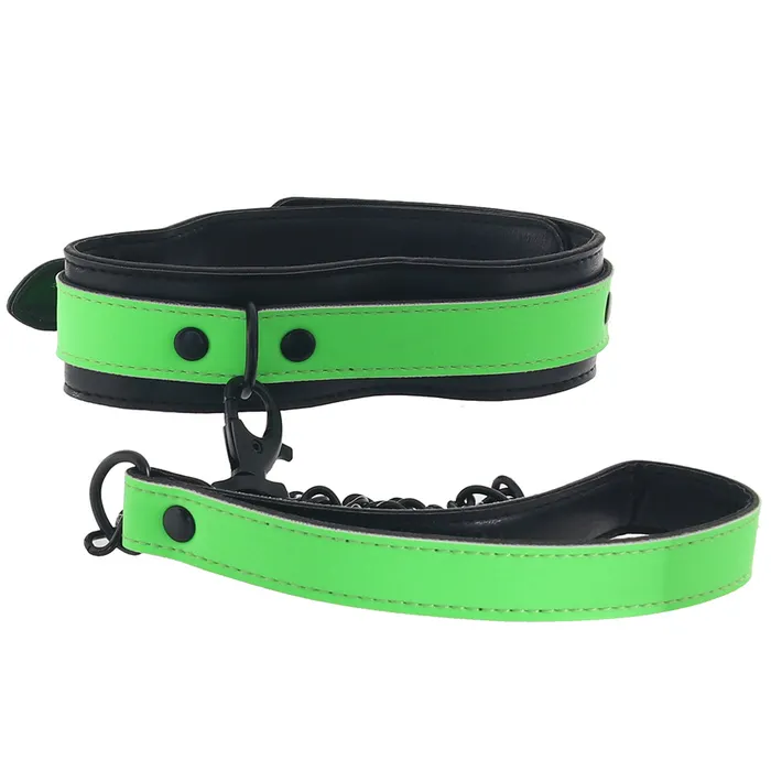 Shots Toys Dildos Ouch Glow In The Dark Collar and Leash