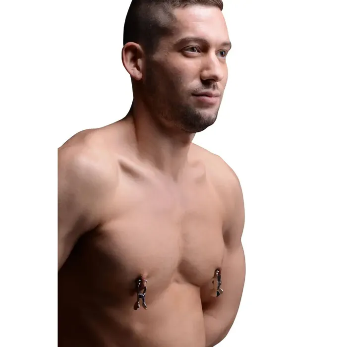 Stainless Steel Balltipped Nipple Clamps Master Series Male Sex Toys