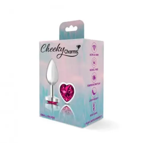 Viben Anal Cheeky Charms Heart Bright Pink Silver Plug