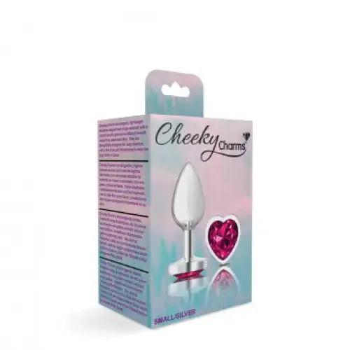 Viben Anal Cheeky Charms Heart Bright Pink Silver Plug