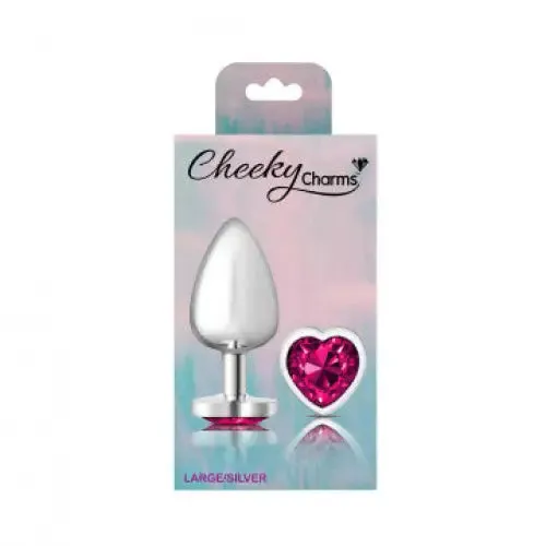Viben Anal Cheeky Charms Heart Bright Pink Silver Plug