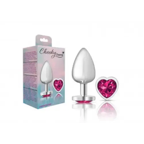 Viben Anal Cheeky Charms Heart Bright Pink Silver Plug