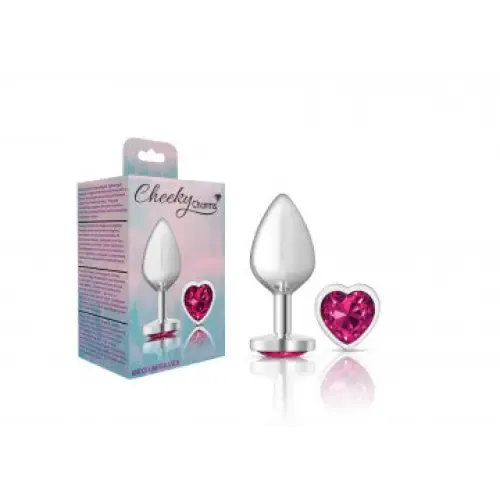 Viben Anal Cheeky Charms Heart Bright Pink Silver Plug