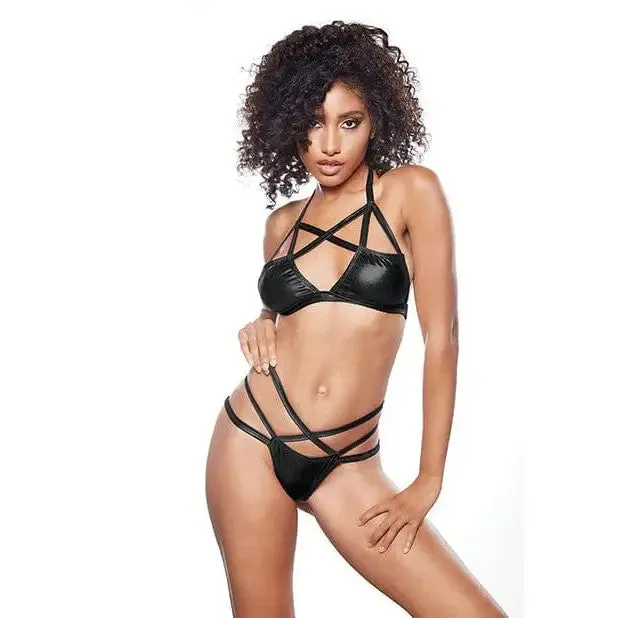 Vibrators Allure Lingerie Kitten Sugar Blush Criss Cross Bralette Thong