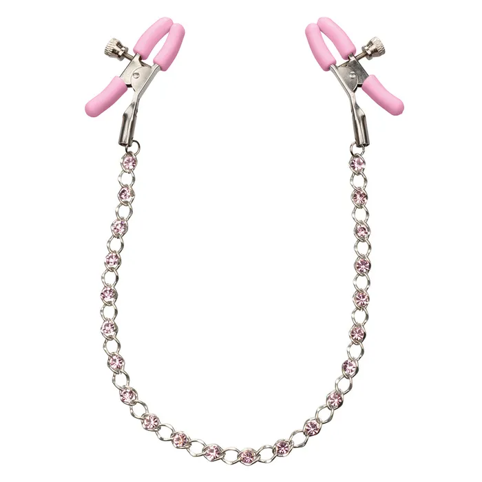 Vibrators CalExotics Calexotics Nipple Play Crystal Chain Clamps Pink