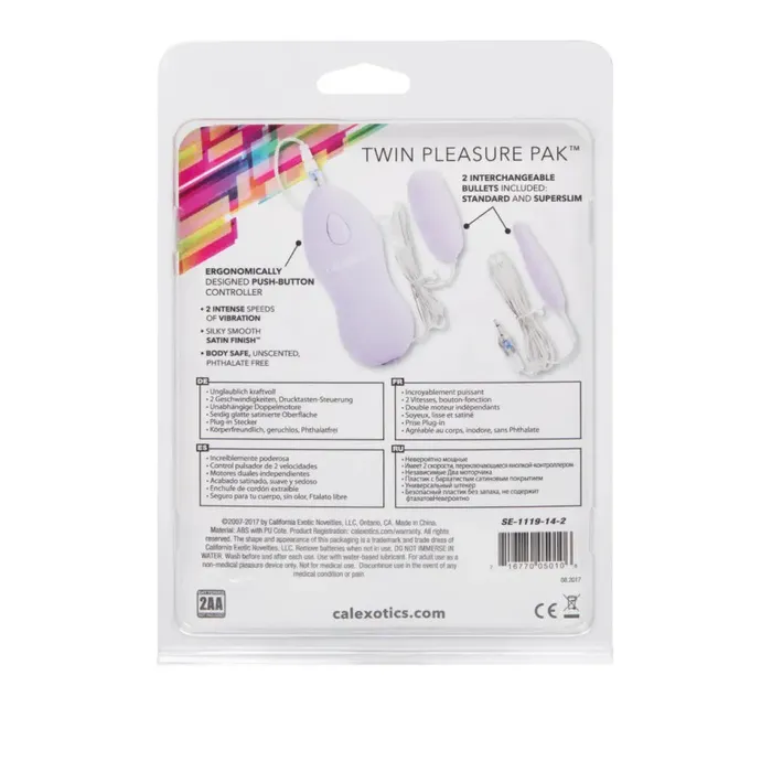 Vibrators California Exotic Novelties Twin Pleasure Pack Purple Vibrators California Exotic Novelties Twin Pleasure Pack Purple