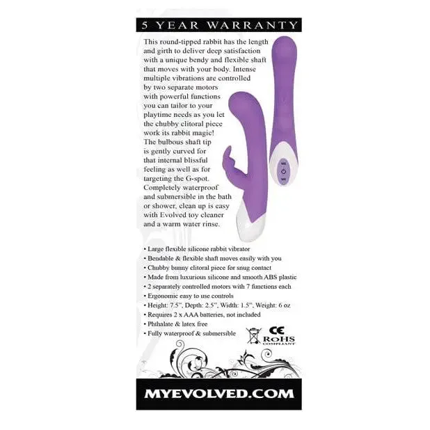 Vibrators Evolved Evolved Enchanted Bunny Flexible Rabbit Vibrator