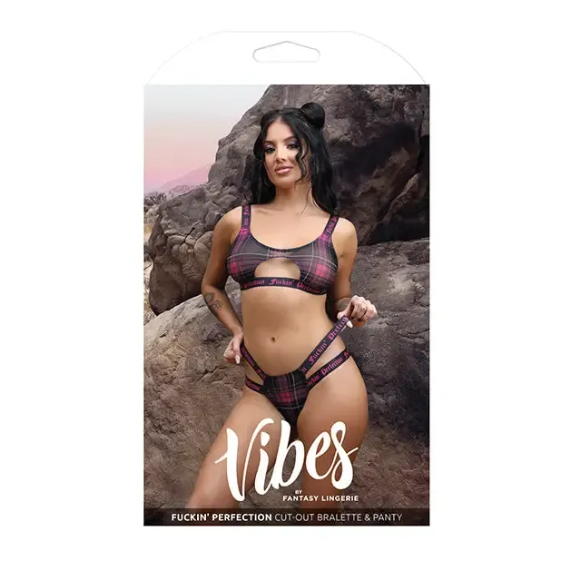 Vibrators Fantasy Lingerie Vibes Fuckin Perfection Plaid Mesh Cut Out Bralette Panty Black LXL Fantasy Lingerie Vibrators Fantasy Lingerie Vibes Fuckin Perfection Plaid Mesh Cut Out Bralette Panty Black LXL Fantasy Lingerie