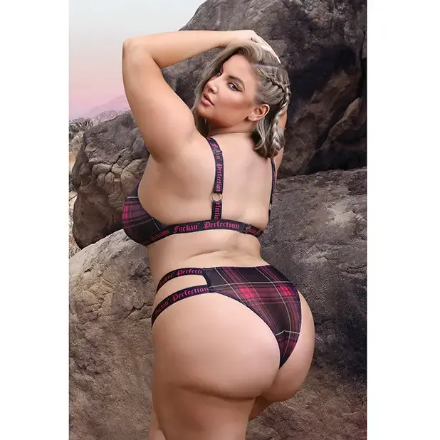 Vibrators Fantasy Lingerie Vibes Fuckin Perfection Plaid Mesh Cut Out Bralette Panty Black LXL Fantasy Lingerie Vibrators Fantasy Lingerie Vibes Fuckin Perfection Plaid Mesh Cut Out Bralette Panty Black LXL Fantasy Lingerie