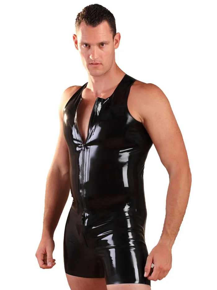 Vibrators HonourSkintwocom Front Zip Latex Vest