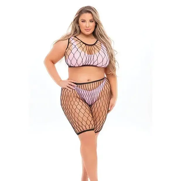 Vibrators Rene Rofe Pink Lipstick Brace For Impact Fishnet Top Shorts Bra Thong by Rene Rofe Vibrators Rene Rofe Pink Lipstick Brace For Impact Fishnet Top Shorts Bra Thong by Rene Rofe
