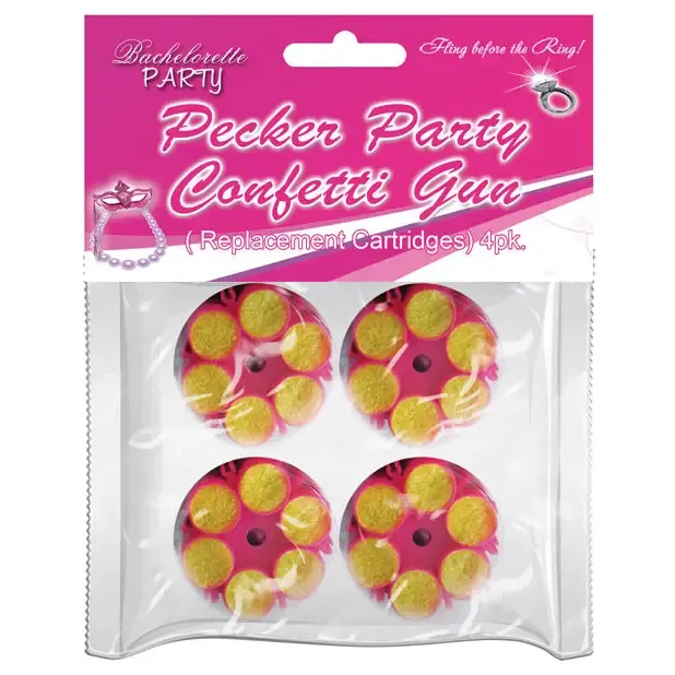 wd Pecker Party Confetti Gun Refill Cartridges 4pc Pack HOTT Products Enhancers