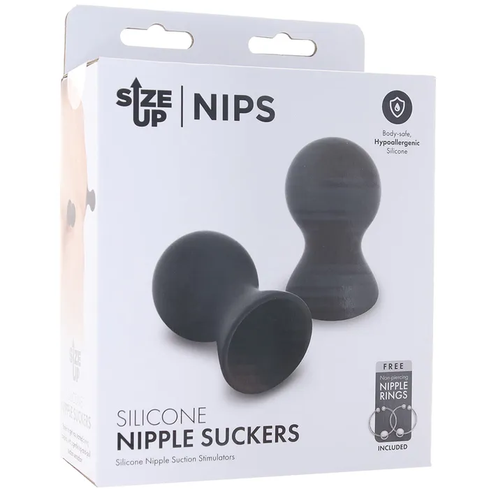 XGen Female Sex Toys Size Up Silicone Nipple Suckers in Black