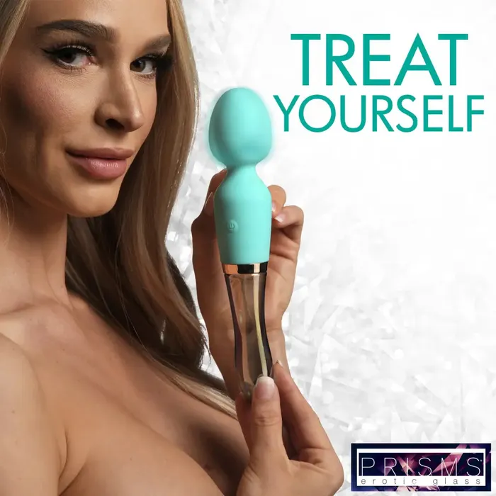 XR Brands Dildos 10x Turquoise Dual Ended Silicone And Glass Wand