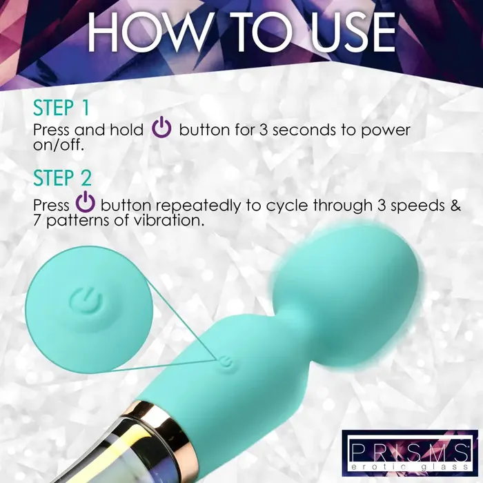 XR Brands Dildos 10x Turquoise Dual Ended Silicone And Glass Wand